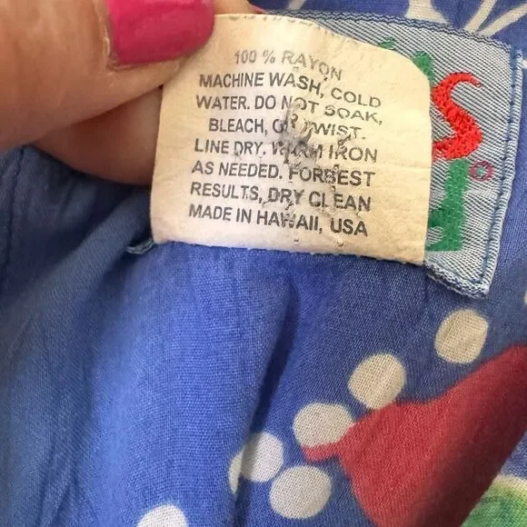 Vintage Jams World Tank Minidress — Floret Blue Print, Made in Hawaii, Rare Sz S - Picture 6 of 14